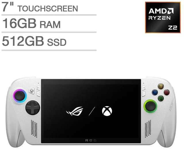 Main image of ROG Xbox Ally 7" Touchscreen Gaming Handheld, AMD Ryzen Z2 A,16GB RAM, 512GB - Refurbished Excellent Condition