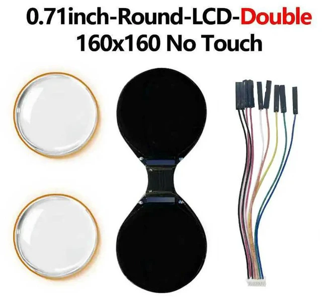 Alt view image 4 of 6 - AJMRTC Double EYE 0.71 Inch Round LCD Display Screen, Small Circular LCD Module for Raspberry Pi, ESP32, Pico, STM32, Dual Eye Mini Round Display Panel