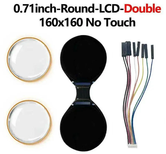 Main image of AJMRTC Double EYE 0.71 Inch Round LCD Display Screen, Small Circular LCD Module for Raspberry Pi, ESP32, Pico, STM32, Dual Eye Mini Round Display Panel