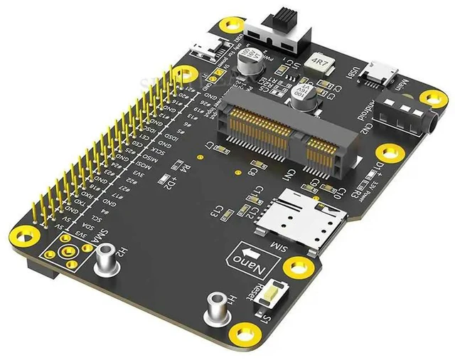 Alt view image 2 of 3 - AJMRTC Pi 3G/4G/LTE HAT Mini PCIe Expansion Board, Mini PCIe 4G LTE Modem HAT for ARTIK, Rock64, Tinker Board, Latte Panda, Cellular Network Communication Module