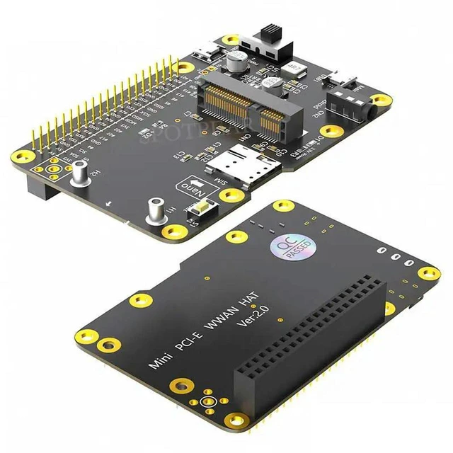 Main image of AJMRTC Pi 3G/4G/LTE HAT Mini PCIe Expansion Board, Mini PCIe 4G LTE Modem HAT for ARTIK, Rock64, Tinker Board, Latte Panda, Cellular Network Communication Module