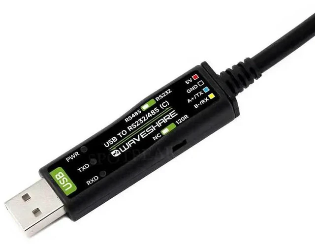 Alt view image 5 of 6 - AJMRTC Industrial USB to RS232 / RS485 Adapter Cable (C), FT232RNL Chip 2 Meter UART Serial Converter, Switchable 3.3V / 5V Logic Level for RS232 RS485 Communication