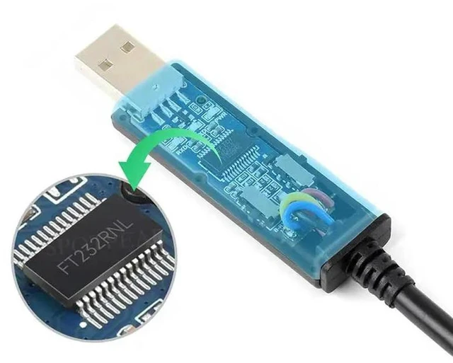 Alt view image 4 of 6 - AJMRTC Industrial USB to RS232 / RS485 Adapter Cable (C), FT232RNL Chip 2 Meter UART Serial Converter, Switchable 3.3V / 5V Logic Level for RS232 RS485 Communication