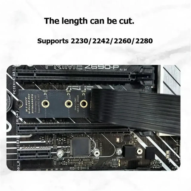 Alt view image 2 of 3 - AJMRTC External Graphics Card Adapter PCI-E 4.0 X4 to M.2 M-Key Extension Cable, PH427B-15 NVMe PCIe 4.0 x4 to M.2 M-Key Breakout Cord for eGPU Expansion