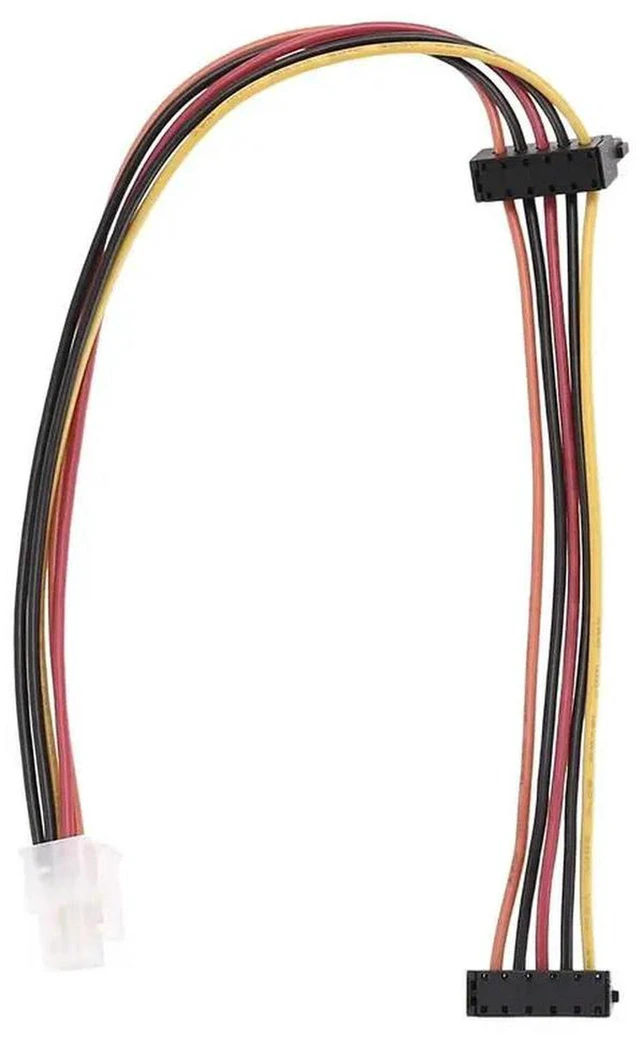 Alt view image 3 of 3 - AJMRTC ATX Motherboard 4Pin to 2-Port SATA Hard Drive Power Adapter Cable, 18AWG Internal Serial ATA Power Cord for IPC and Tax Controller, 4Pin Header to Dual SATA Power Breakout Cable