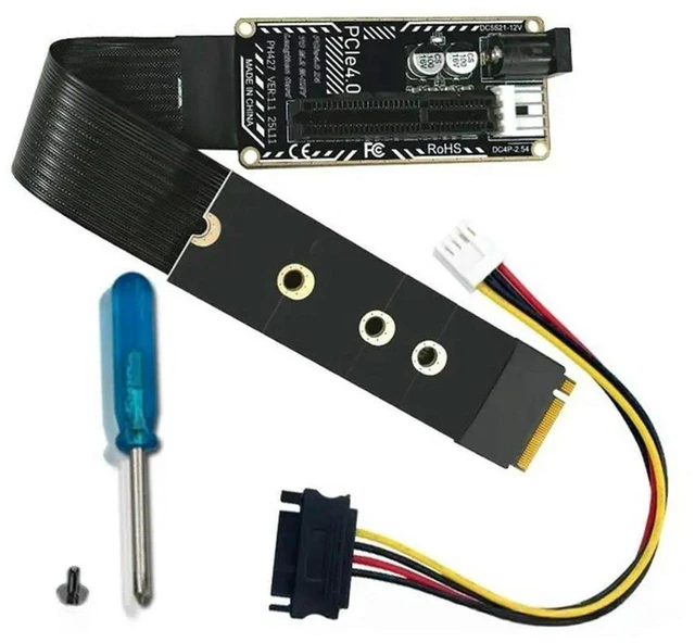 Main image of AJMRTC M.2 M-Key NVMe PCIe 4.0 X4 Extension Cable PH427A, PCI-E 4.0 X4 to M.2 M-Key Adapter Cord, External Graphics Card eGPU Riser Cable, Supports NVMe M.2 SSD and Low-Power PCIe Devices