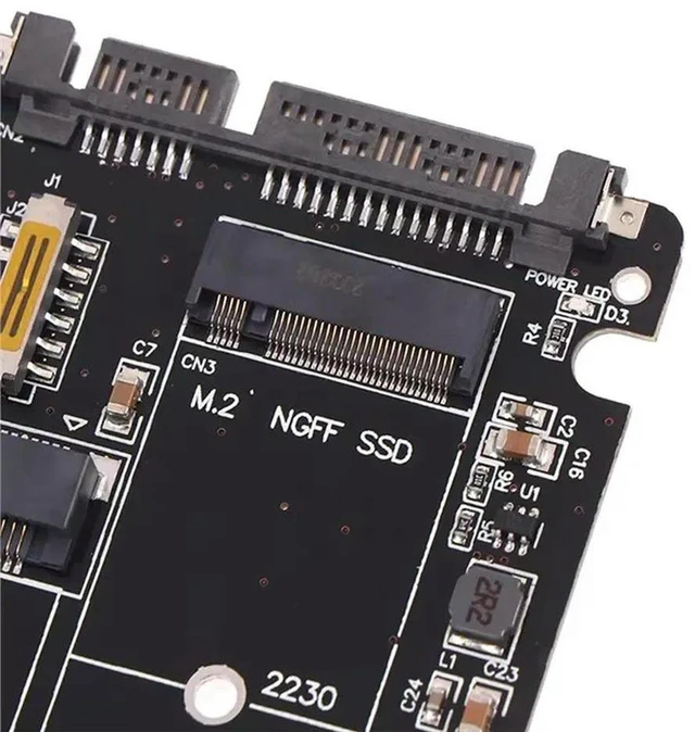 Alt view image 2 of 3 - AJMRTC SATA to M.2 NGFF Adapter Board, Supports mSATA SSD & SATA SSD Conversion, M2 NGFF to SATA Disk Interface Converter Card for 2.5" Storage Expansion, 6Gbps SATA III Speed