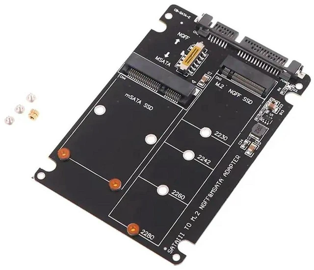 Main image of AJMRTC SATA to M.2 NGFF Adapter Board, Supports mSATA SSD & SATA SSD Conversion, M2 NGFF to SATA Disk Interface Converter Card for 2.5" Storage Expansion, 6Gbps SATA III Speed