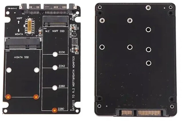 Alt view image 3 of 3 - AJMRTC SATA to M.2 NGFF Adapter Board, Supports mSATA SSD & SATA SSD Conversion, M2 NGFF to SATA Disk Interface Converter Card for 2.5" Storage Expansion, 6Gbps SATA III Speed