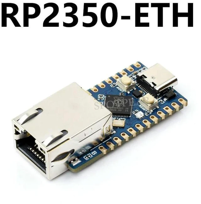 Alt view image 2 of 3 - AJMRTC Waveshare RP2350-ETH Development Board, Pi Pico 2 RP2350 Microcontroller with CH9120 Ethernet Chip, TCP/UDP Wired Network Module, for Embedded IoT and Industrial Network Projects