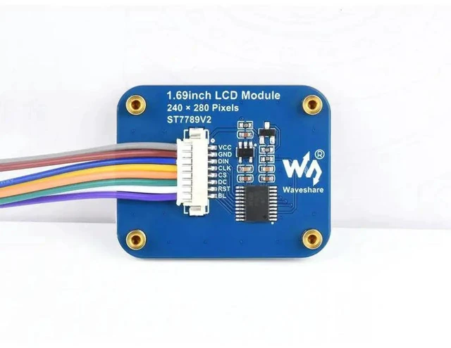 Alt view image 2 of 6 - AJMRTC 1.69 Inch IPS LCD Display Module, SPI Interface 240×280 Resolution 262K Colors IPS Screen for Raspberry Pi, Compact Embedded Color Display Panel for HMI and IoT Visual Projects