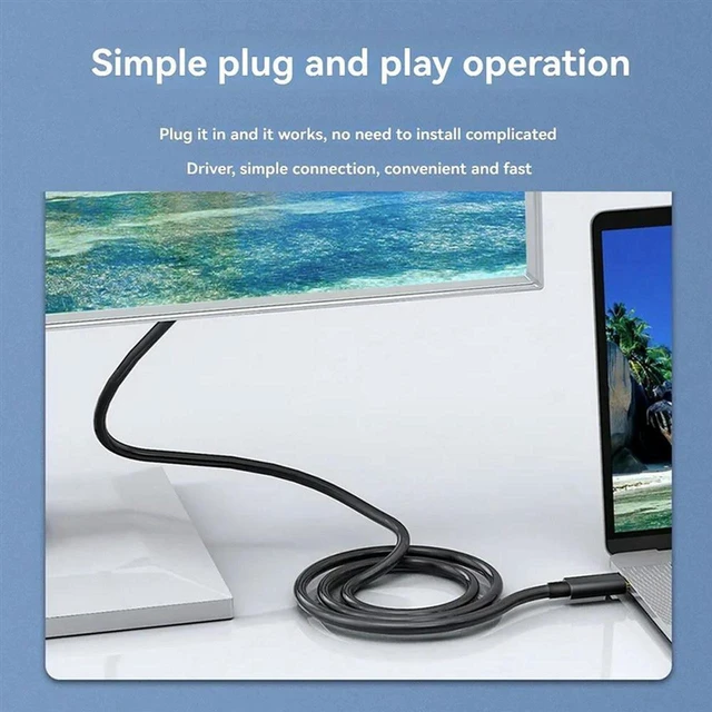 Main image of AJMRTC Durable USB-C to VGA Adapter Cable, Type-C to D-Sub 15Pin Video Converter Cord for Monitor, Projector and TV, USB-C DP Alt Mode to VGA Display Cable for Laptop & Tablet Screen Mirroring