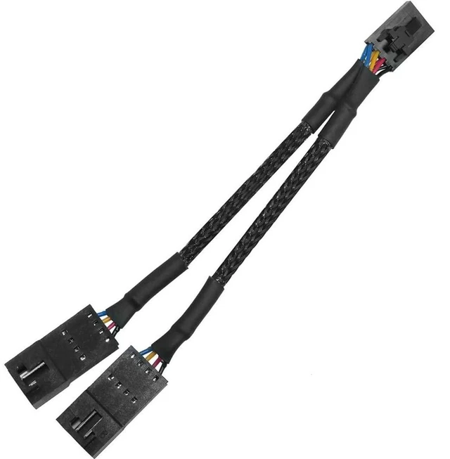 Alt view image 2 of 3 - AJMRTC Premium RGB Lighting Extension Splitter Cable, 1 Male to 2 Female 4Pin RGB Power Cord, 4Pin Male RGB Splitter for LED RGB Strip Light, PC Case Fan and RGB Lighting Modification Projects