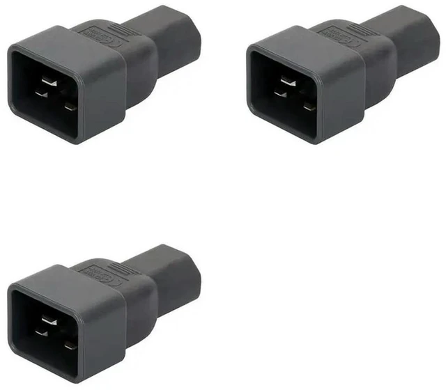 Main image of AJMRTC 3 Pack Beige IEC 320 C20 Male to C13 Female AC Power Adapter, 16A C20 to 10A C13 Power Converter Connector, IEC C20 to C13 AC Adapter for Server, PDU, UPS and Industrial Power Equipment
