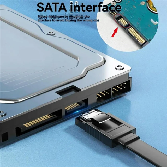 Alt view image 3 of 3 - AJMRTC SATA 3.0 Data Cable, 6Gbps High Speed Straight SATA Cord for PC Laptop, SATA HDD SSD Hard Drive Connection, Internal Storage Writer Cable for Desktop Storage Upgrade