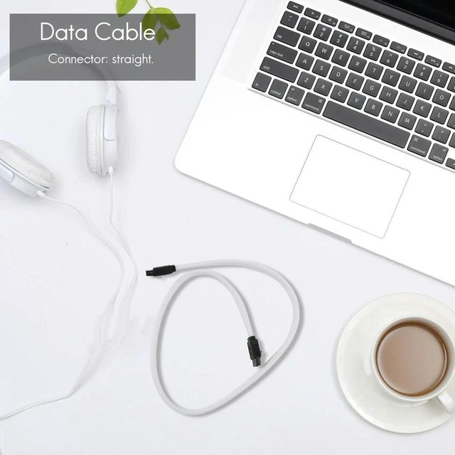 Main image of AJMRTC 50cm SATA 3.0 7-Pin Data Cable, 6Gbps Nylon Sleeved Premium SATA Cord for SSD HDD Internal Hard Drive Storage Connection