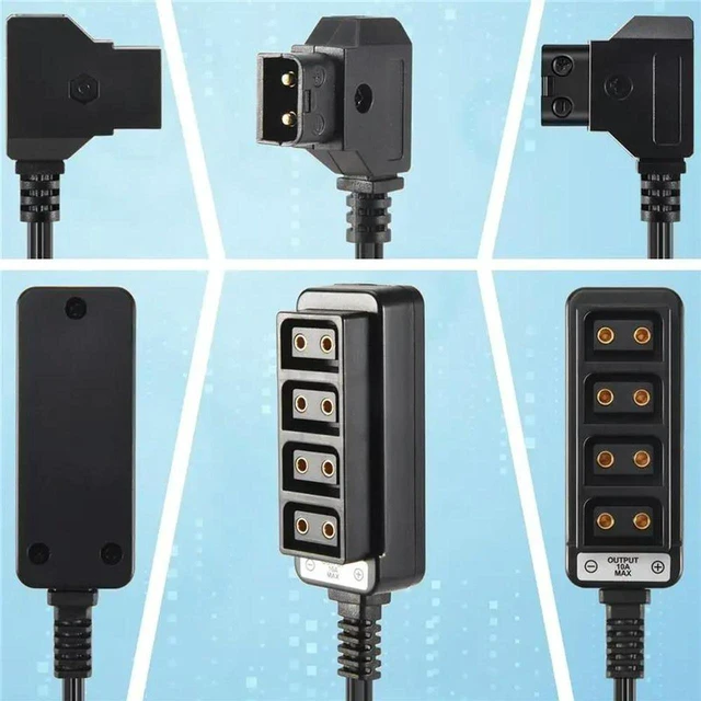 Alt view image 2 of 3 - AJMRTC Male D-Tap B Type to 4-Port Female P-Tap Hub Adapter, Dtap Power Splitter for Photography Camera and Video Equipment Power Supply