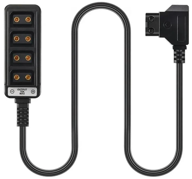 Main image of AJMRTC Male D-Tap B Type to 4-Port Female P-Tap Hub Adapter, Dtap Power Splitter for Photography Camera and Video Equipment Power Supply