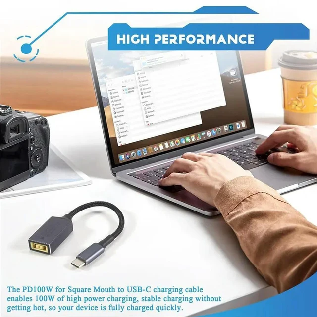 Alt view image 3 of 3 - AJMRTC 100W PD DC Square Jack to USB Type-C Charging Converter Cable, DC Power Input to USB-C PD Output Cord for Laptop Power Supply Replacement & Charging