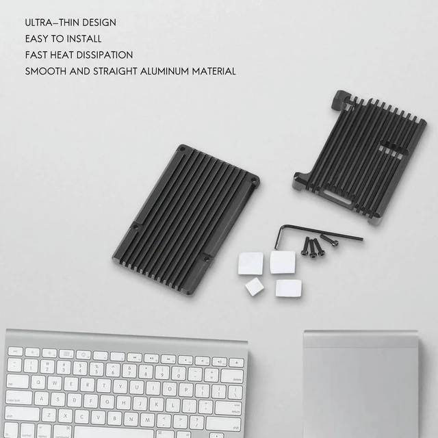 Alt view image 2 of 3 - AJMRTC Aluminum Alloy Enclosure for Model B, Passive Cooling Protective Shell, Metal Case with Heat Dissipation Design for Model B Single Board Computer