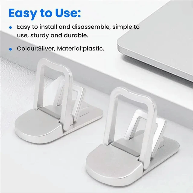 Alt view image 2 of 3 - AJMRTC 2Pcs Self-Adhesive Foldable Invisible Laptop Stand, Adjustable Height Notebook Computer Riser Lift, Portable Under-Case Laptop Support for Desk Heat Dissipation and Posture Improvement