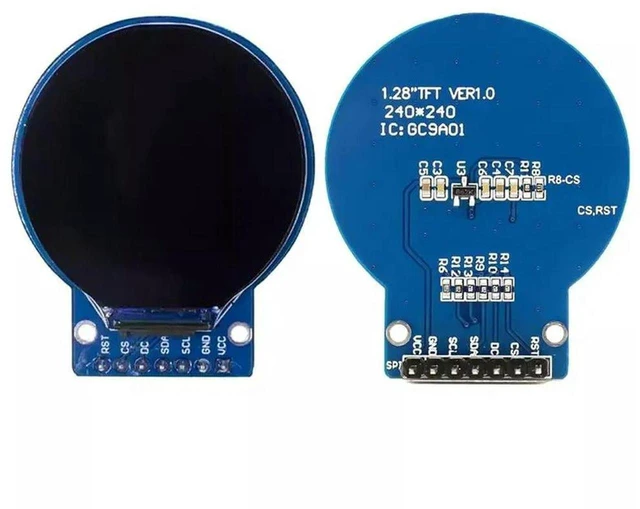 Alt view image 2 of 3 - AJMRTC 2Pcs 1.28 Inch Circular TFT LCD Display Module, RGB IPS HD Round Screen with 240×240 Resolution, SPI Interface Circular TFT Panel, Digital Display Module for Smart Watch, Electronic Maker and D