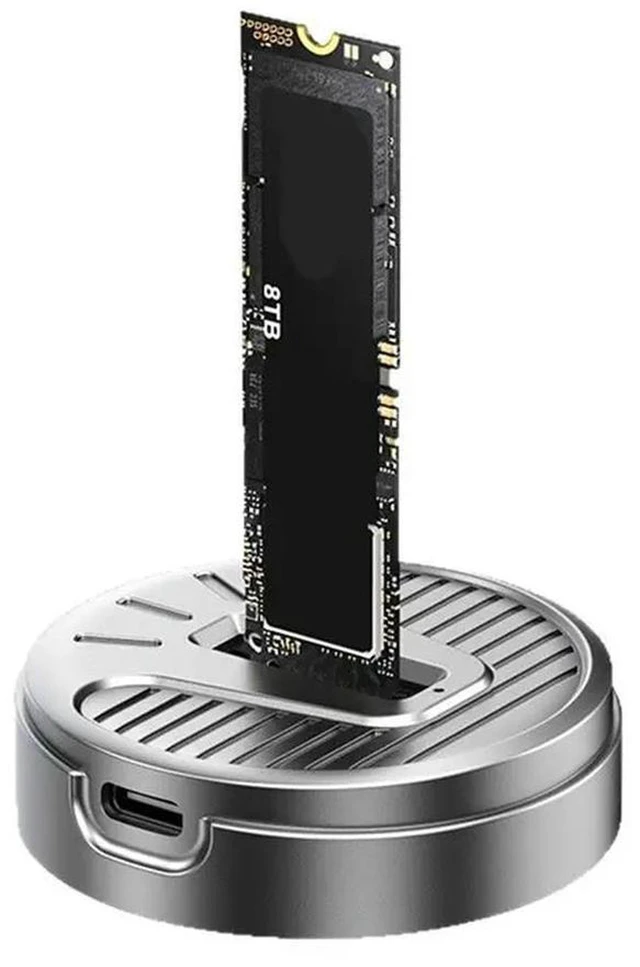 Alt view image 2 of 3 - AJMRTC M.2 SSD Aluminum Docking Station, 1000MB/s External Hard Drive Base, Type-C M2 Enclosure Supports NVME and NGFF SATA M.2 SSD, Portable M.2 SSD Reader Dock for Data Backup