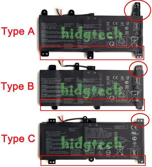 Main image of New C41N1731 C41N1731-1 C41N1731-2 Battery for AsusRog Strix Scar II GL704GM G515GV GL504 GL504GM GL504GS GL704GW G731 G531GU Series 0B200-02940000 Type B