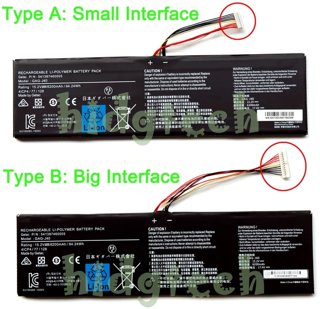 Main image of GAG-J40 New Laptop Battery for Gigabyte Aero 14-P64WV7 14-K7 15-X9 15-Y9 X5 V8 Series 4ICP4/77/128