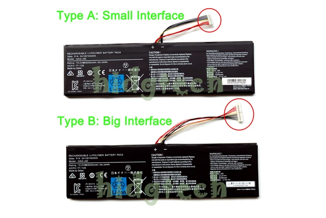Main image of GAG-J40 New Laptop Battery for Gigabyte Aero 14-P64WV7 14-K7 15-X9 15-Y9 X5 V8 Series 4ICP4/77/128 Type B: Big Interface