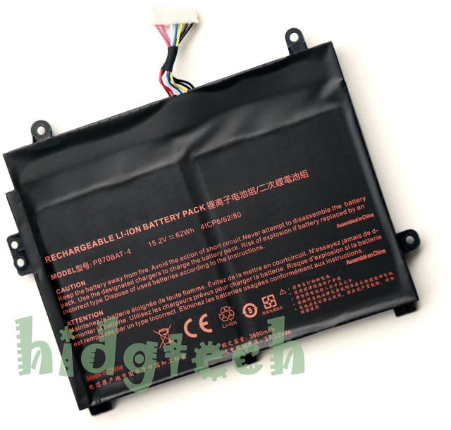 Main image of New P970BAT-4 Battery for CLEVO P960 P960EN-K Erazer X17801 NP8955 NP8967 SCHENKER Key 16 MIFCOM SG6 i7 RTX 2060(P960RD), SG6 i7 RTX 2070 SSD(P960RF) 4IPC6/62/80