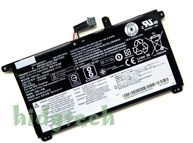 Main image of New 01AV493 00UR890 00UR891 00UR892 Laptop Battery for Lenovo ThinkPad T570 T580 P51s P52s Series SB10L84121 SB10L84122 SB10L84123