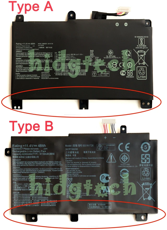 Main image of B31N1726 NEW Laptop Battery For Asus ROG Strix G15 G512 G512LI G531 G531G G531GT FX86 FA506 FA706 FX504 Series 31CP7/60/80