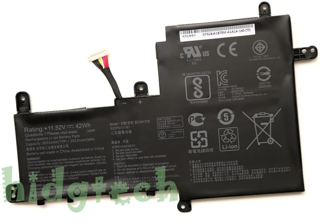 Main image of B31N1729 NEW Laptop Battery For Asus VivoBook S15 S530F S530FA S530UA S530UN X530FN S5300F Series 31CP5/57/81