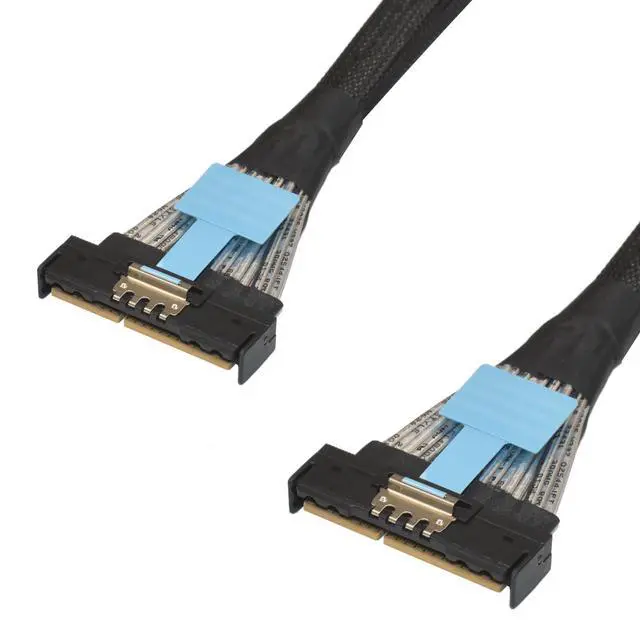 Alt view image 2 of 5 - LetLinkSo PCIe 5.0 MCIO 124-Pin x16 Cable (Male to Male), Gen 5 32GT/s High-Speed Interconnect for Server Motherboard & NVMe Expansion, 1.6 feet (50 cm)