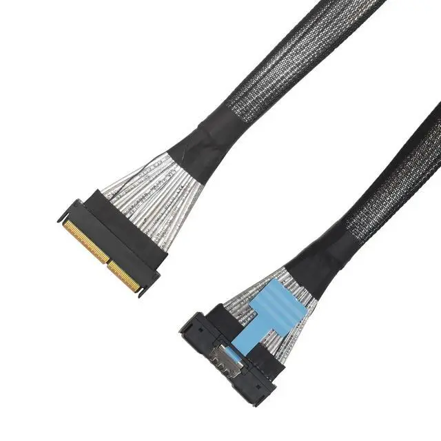 Alt view image 4 of 5 - LetLinkSo PCIe 5.0 MCIO 124-Pin x16 Cable (Male to Male), Gen 5 32GT/s High-Speed Interconnect for Server Motherboard & NVMe Expansion, 1.6 feet (50 cm)