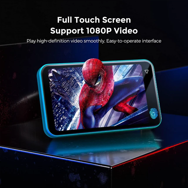 Alt view image 3 of 7 - 72GB MP3 Player with Bluetooth, 4.0" Full Touchscreen Mp4 Mp3 Player with Speaker, Portable HiFi Sound Music Player with Voice Recorder, Can't Install/Download Any New Apps (Blue,without WIFI)