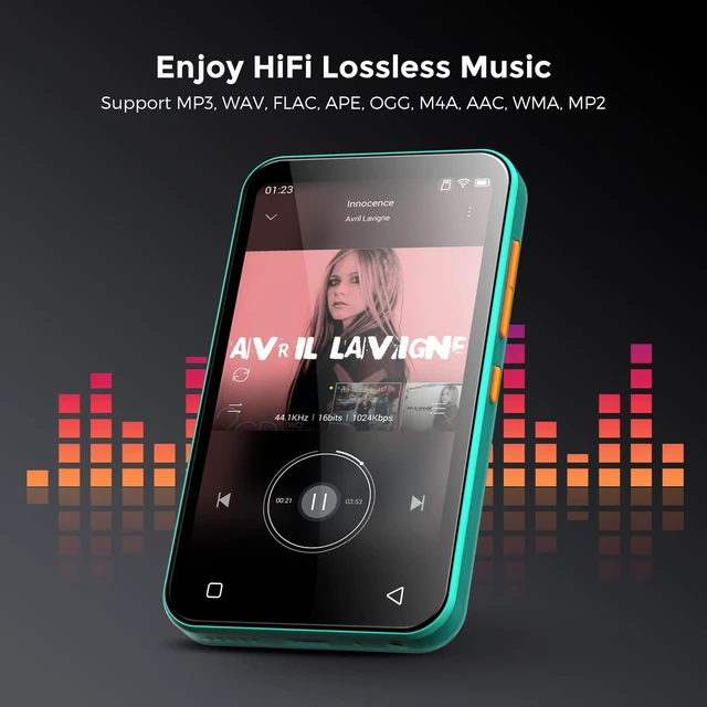 Alt view image 4 of 7 - 72GB MP3 Player with Bluetooth, 4.0" Full Touchscreen Mp4 Mp3 Player with Speaker, Portable HiFi Sound Music Player with Voice Recorder, Can't Install/Download Any New Apps (Blue,without WIFI)