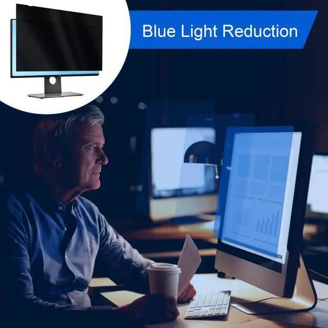 Alt view image 5 of 7 - 2-Pack 24 Inch Computer Privacy Screen Filter, Anti-Spy/Glare Protector Film for Widescreen Monitor with 16:9 Aspect Ratio (Width x Height: 531mm x 298mm)
