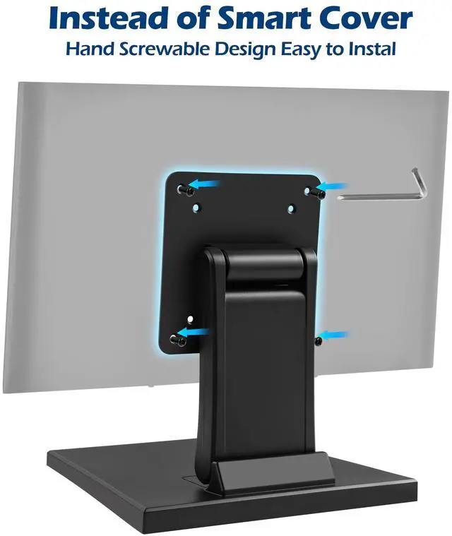 Alt view image 2 of 5 - Low Profile Monitor Stand - Foldable Touch Monitor MINI PC Stand Compatible with VESA 75x75 and 100x100mm Monitor Mounts For Kiosk,AIO Monitor Base Adjustable Folding Flat