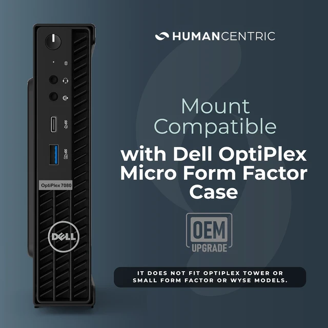 Alt view image 2 of 7 - HumanCentric Mount for Dell OptiPlex Micro - VESA, Under Desk & Wall | Compatible with MFF 3040, 3046, 3050, 3060, 3070, 3080, 5050, 5060, 5070, 7040, 7050, 7060, 7070 & More