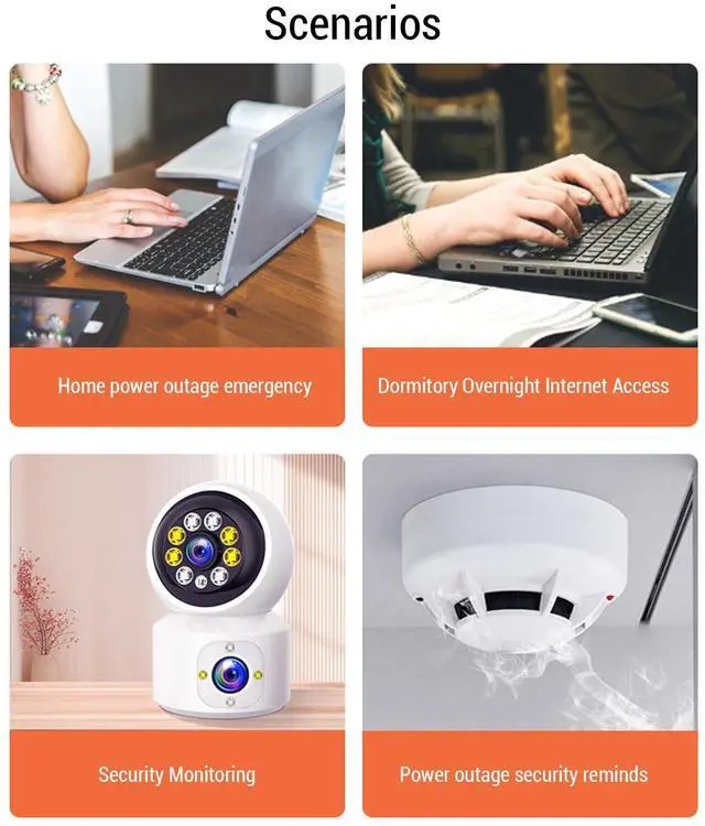 Alt view image 6 of 7 - Mini UPS Battery Backup 6000mAh, Uninterruptible Power Supply with DC 5V/9V/12V Outputs, Compatible with WiFi Routers, Modems, Security Cameras, Fingerprint Scanners, Smartphones (White)