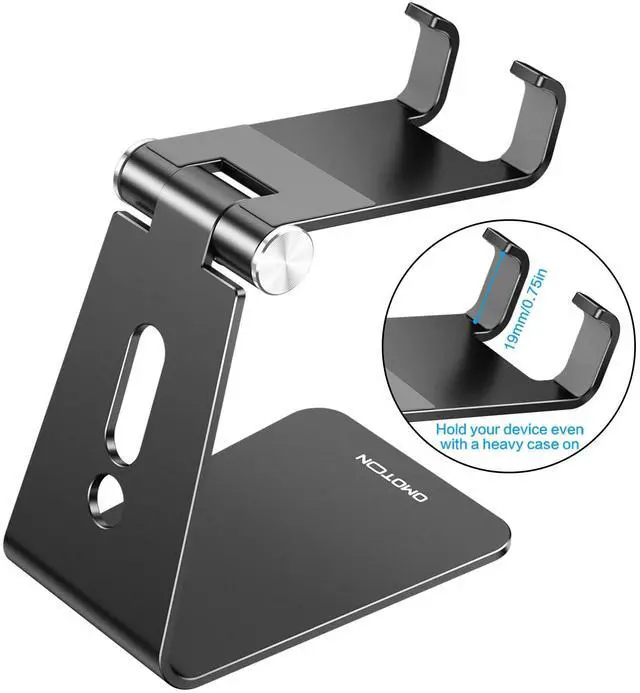 Alt view image 2 of 7 - C2 Adjustable Aluminum Cell Phone Stand with Charging Cutout, Black