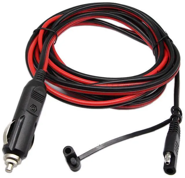 Main image of Cigarette Lighter SAE Battery Charger Cable,12V 15A Cigarette Lighter Plug to Waterproof SAE Quick Release Adapter Extension Charging Cable with Fuse and LED Light(10FT,3 Meter)