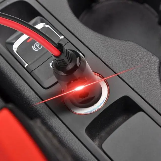 Alt view image 6 of 7 - Cigarette Lighter SAE Battery Charger Cable,12V 15A Cigarette Lighter Plug to Waterproof SAE Quick Release Adapter Extension Charging Cable with Fuse and LED Light(10FT,3 Meter)