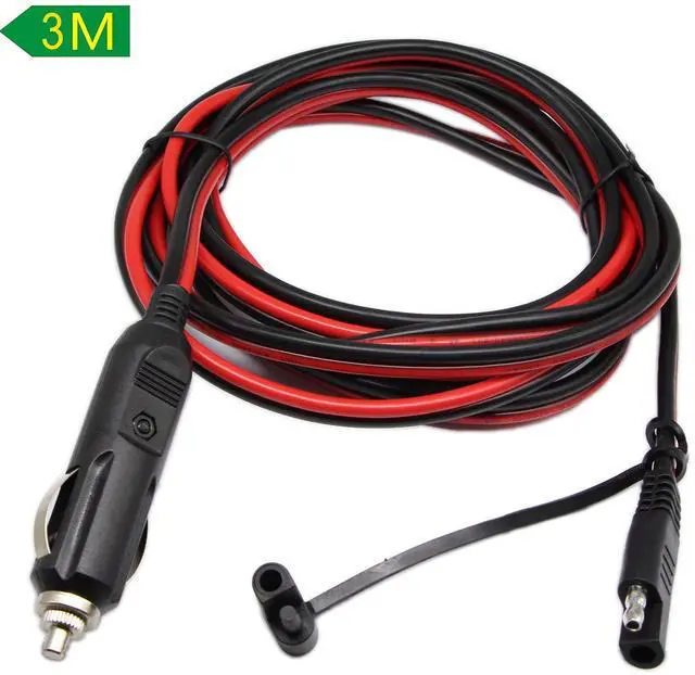 Alt view image 7 of 7 - Cigarette Lighter SAE Battery Charger Cable,12V 15A Cigarette Lighter Plug to Waterproof SAE Quick Release Adapter Extension Charging Cable with Fuse and LED Light(10FT,3 Meter)