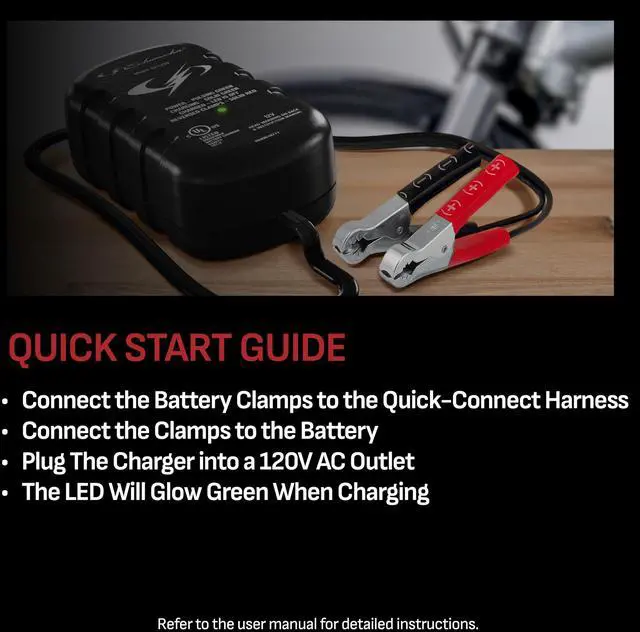 Alt view image 3 of 7 - 0.8A Car Battery Charger and Maintainer, 2-in-1 Solution, for 12V Power Sport, Automotive, and Marine Batteries, SC1299