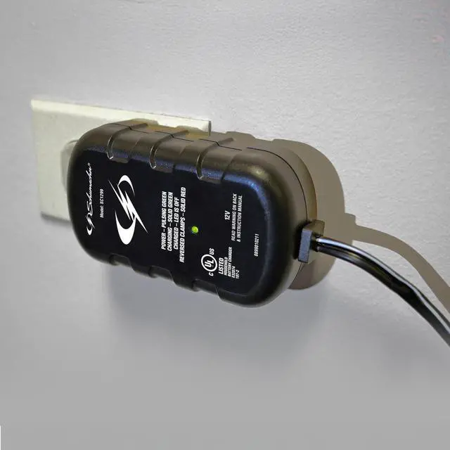 Alt view image 4 of 7 - 0.8A Car Battery Charger and Maintainer, 2-in-1 Solution, for 12V Power Sport, Automotive, and Marine Batteries, SC1299