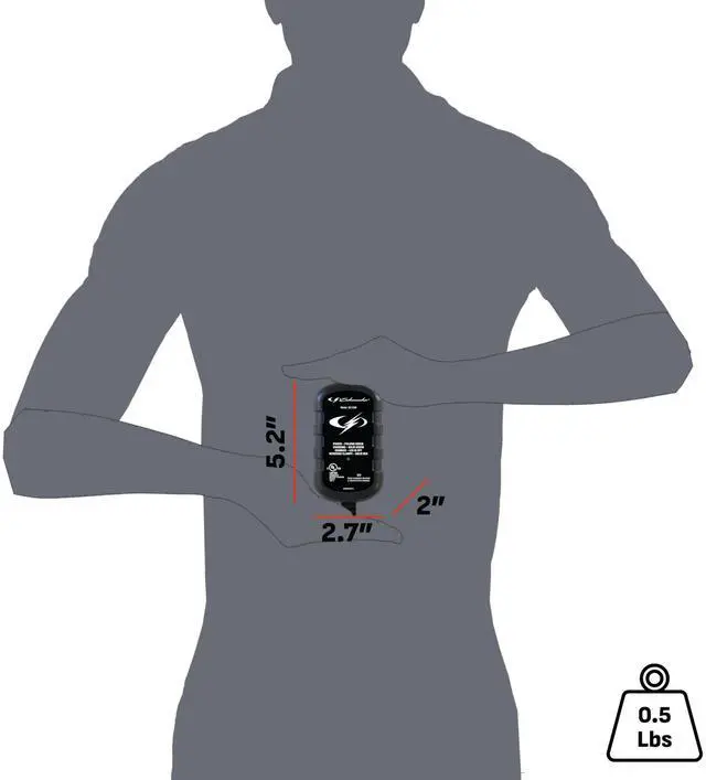 Alt view image 7 of 7 - 0.8A Car Battery Charger and Maintainer, 2-in-1 Solution, for 12V Power Sport, Automotive, and Marine Batteries, SC1299