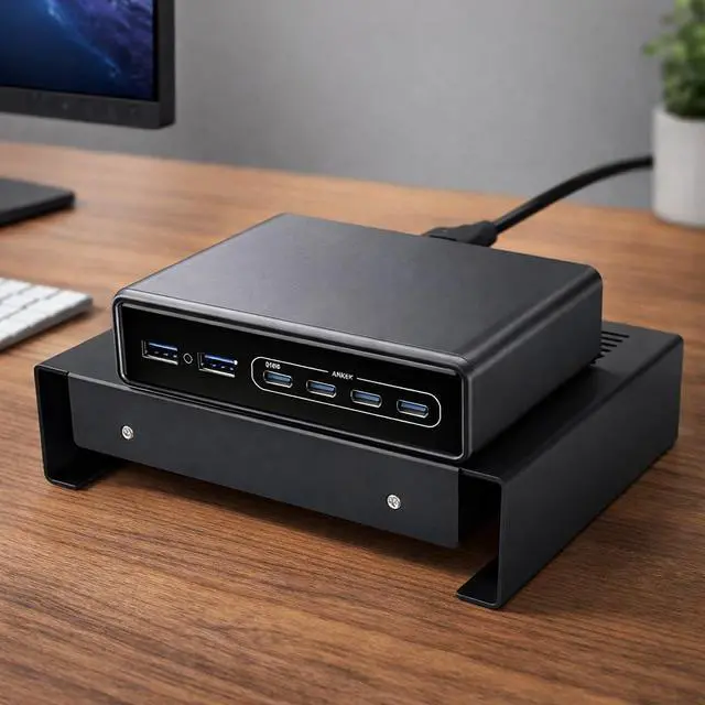 Alt view image 7 of 7 - Aluminum Mini PC Cooler Stand with 120mm Fan, Desktop Cooling Base for Mac mini, Router, Modem, Network Switch & TV Box - Heavy Duty Thermal Stand, USB Powered, Silver